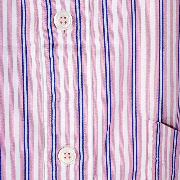 Bugatchi Uomo Shirt Men's Large Multicolor Stripes Flip Cuff Button Front - Picture 3 of 10
